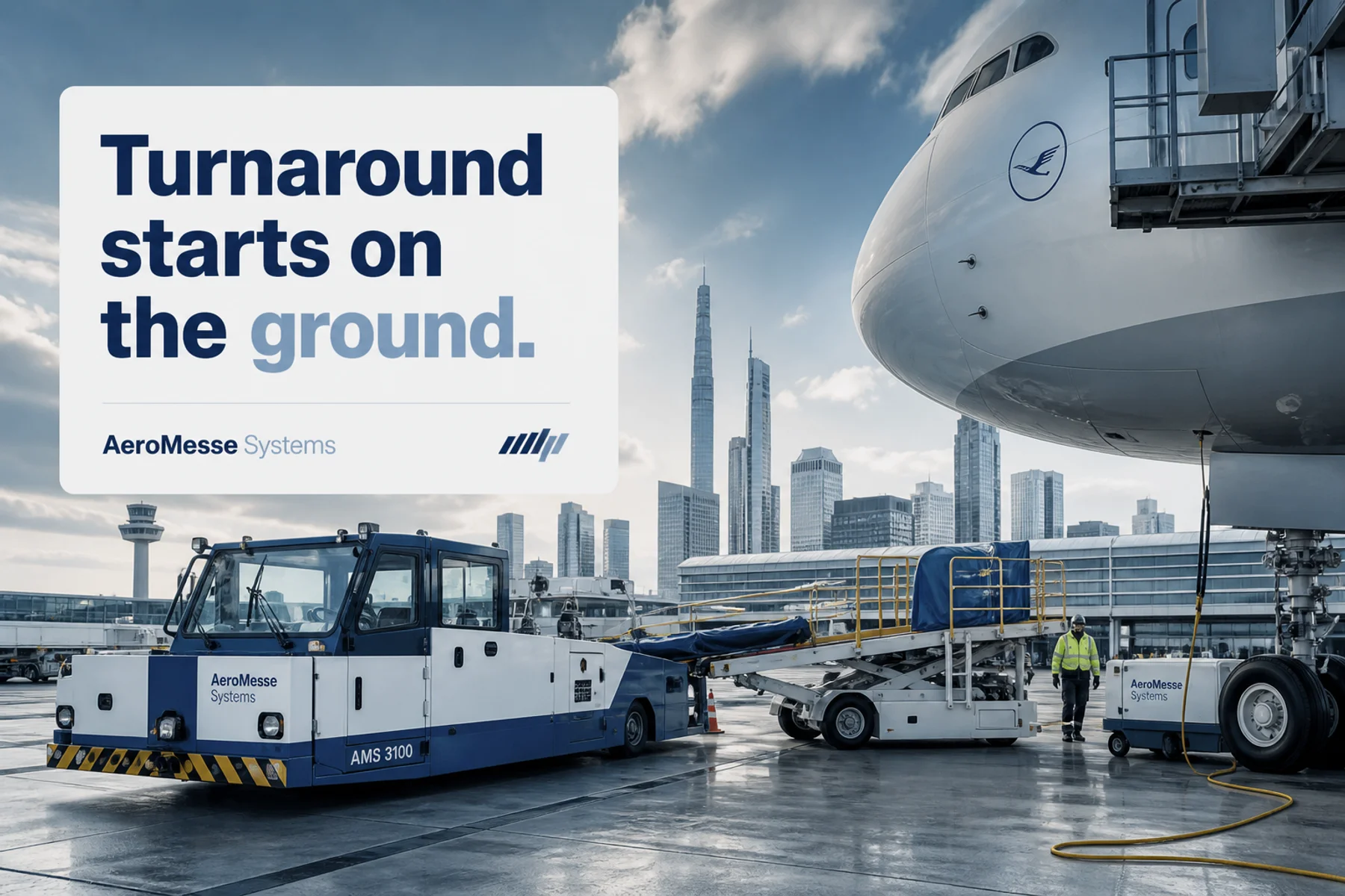 Fictional AeroMesse Systems aviation ground systems brand artwork
