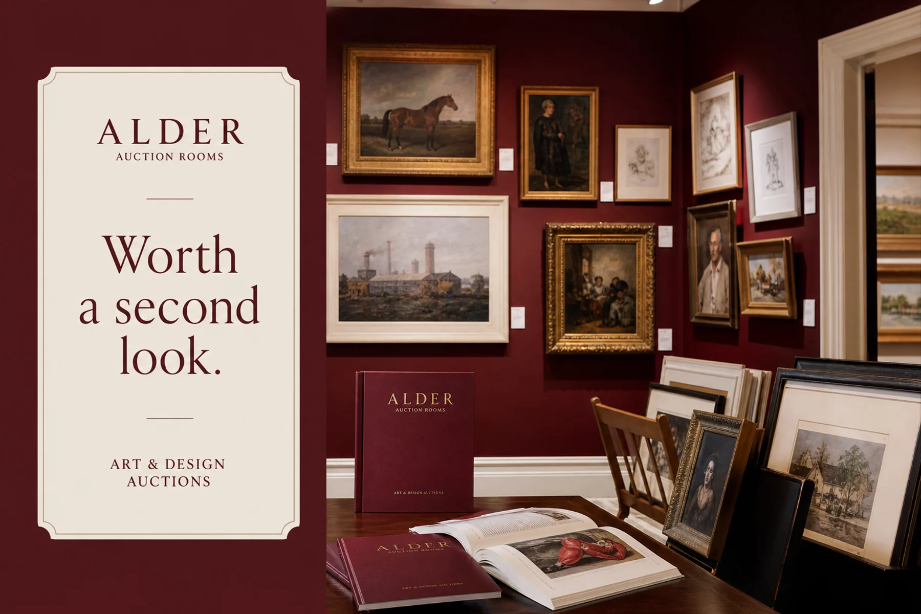 Fictional Alder Auction Rooms art auction brand artwork