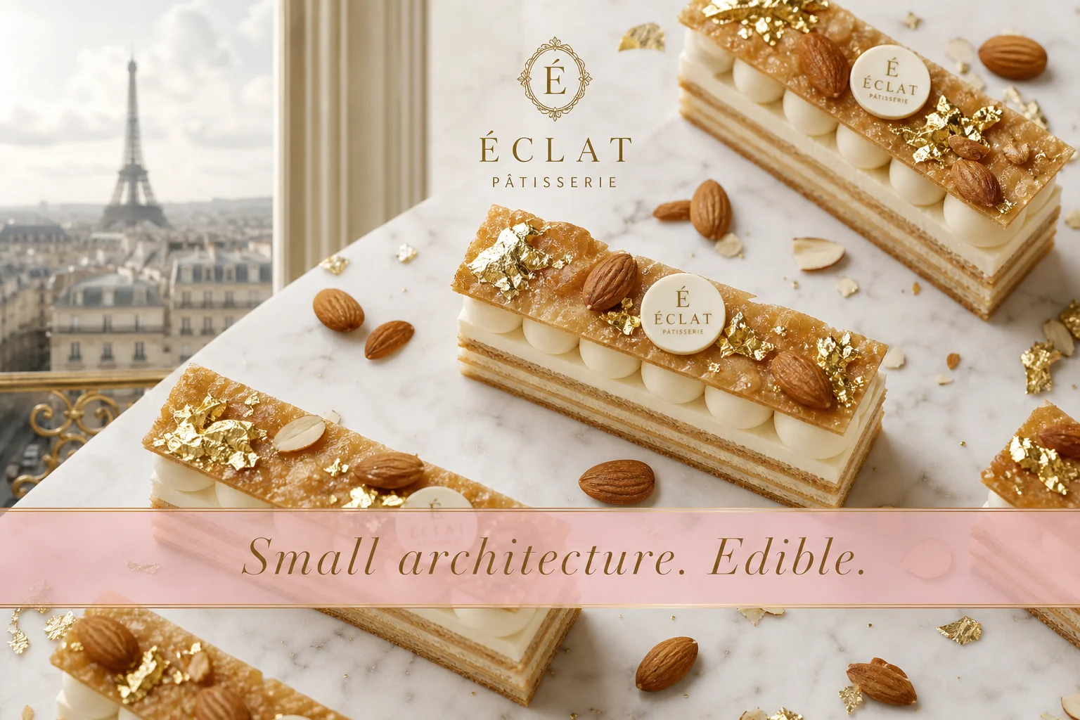 Fictional Éclat Pâtisserie brand artwork