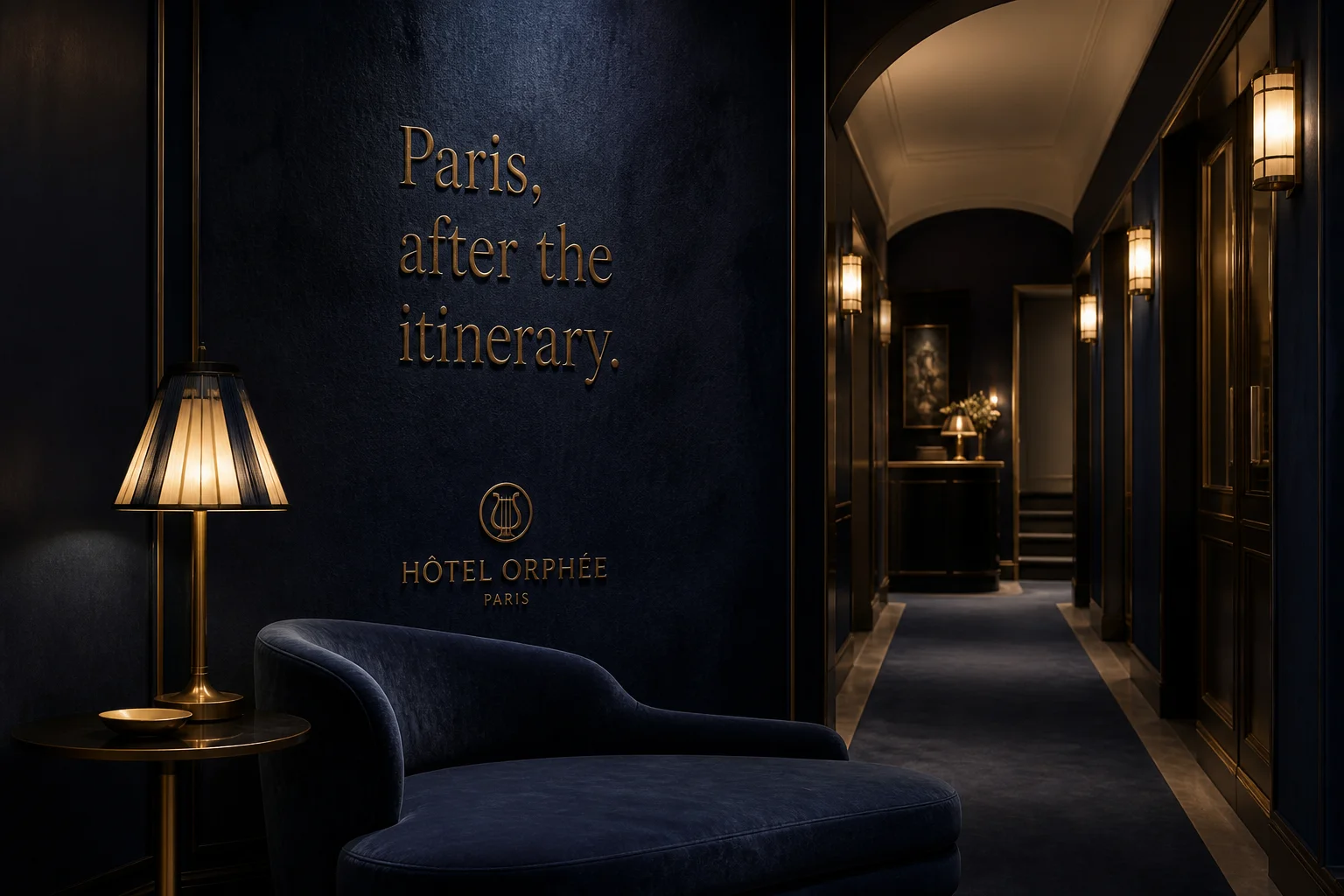 Fictional Hôtel Orphée design hotel brand artwork