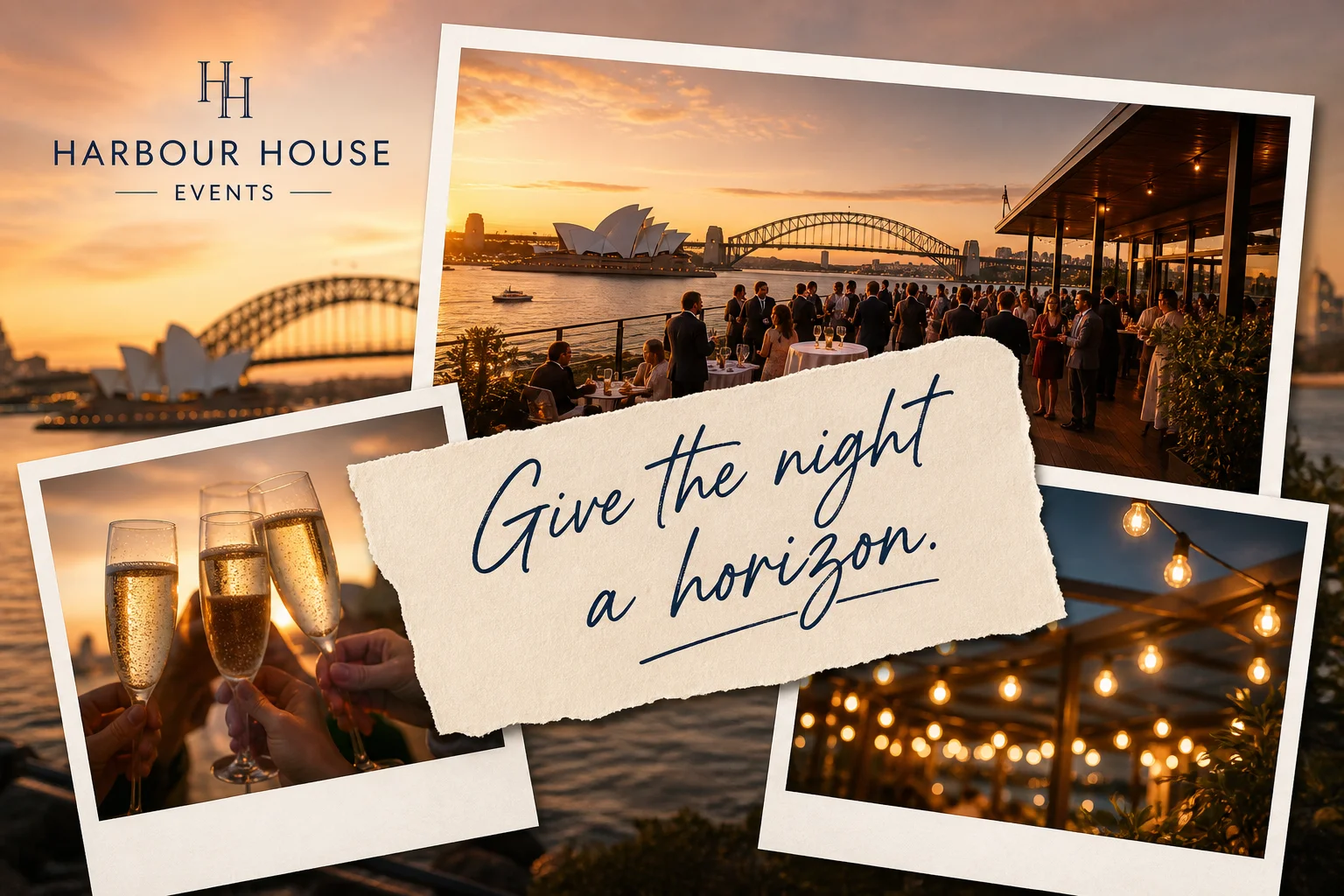 Fictional Harbour House Events waterfront venue campaign