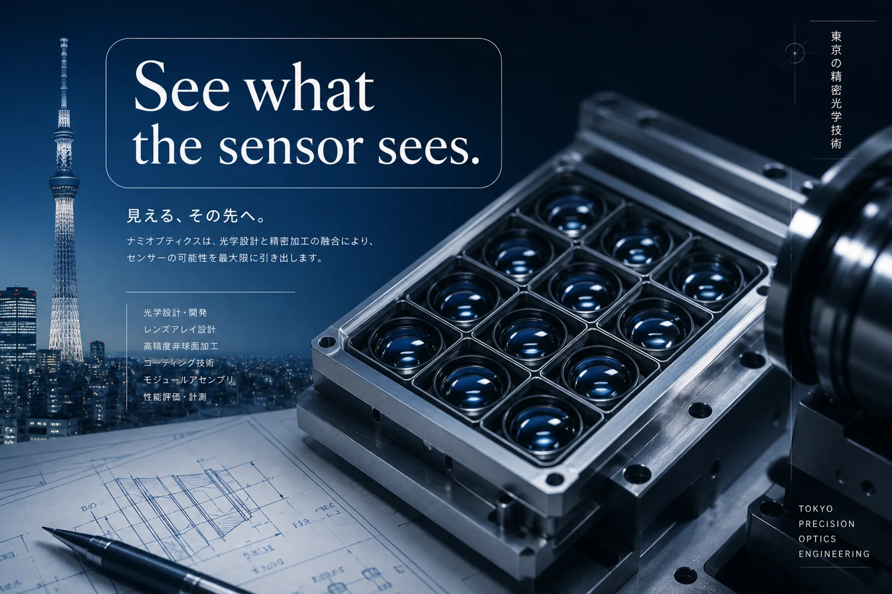 Fictional Nami Optics imaging systems campaign