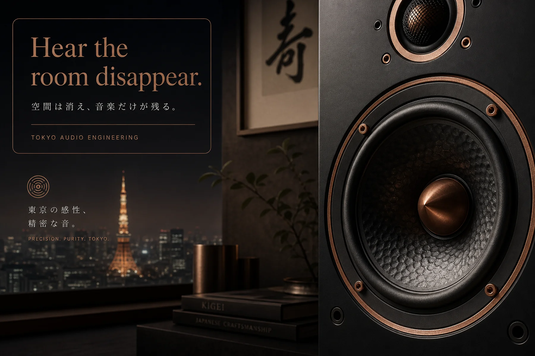 Fictional KODO Audio high-end audio engineering brand artwork