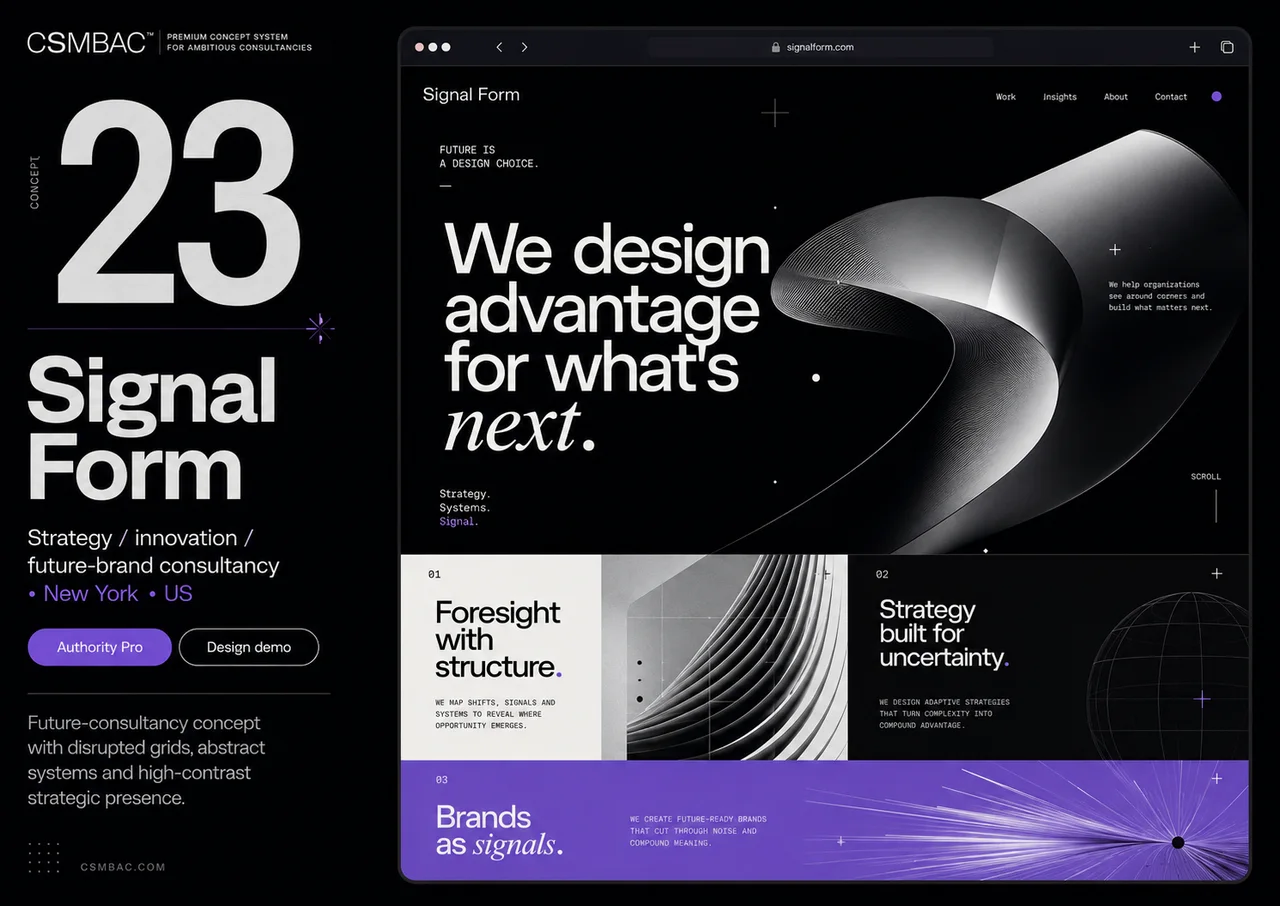 Example website theme concept — signal form