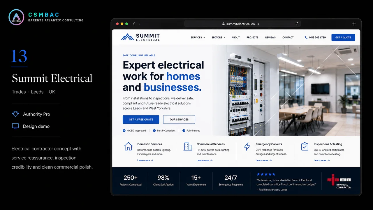 Example website theme concept — summit electrical