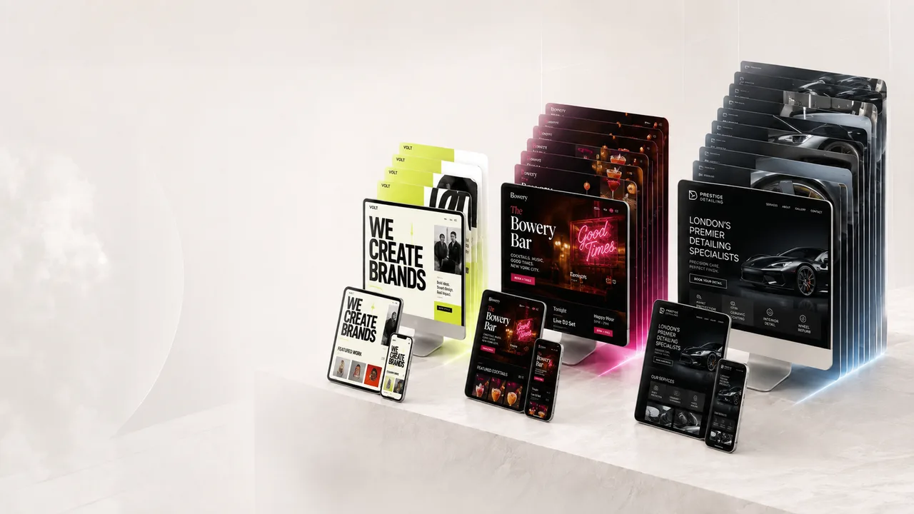 CSMBAC homepage website showcase: polished trade and business website layouts on responsive devices