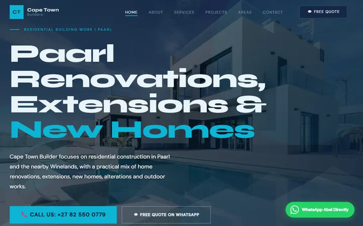 Builders — Cape Town homepage style preview