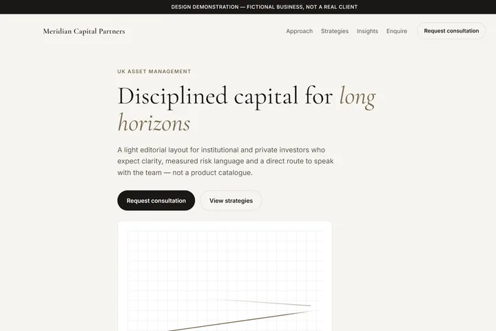 Meridian Capital Partners design direction preview