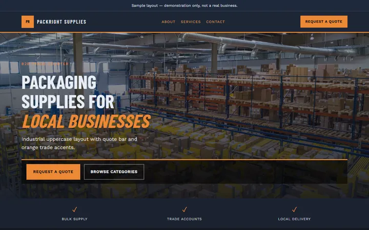 Packaging shop homepage style preview